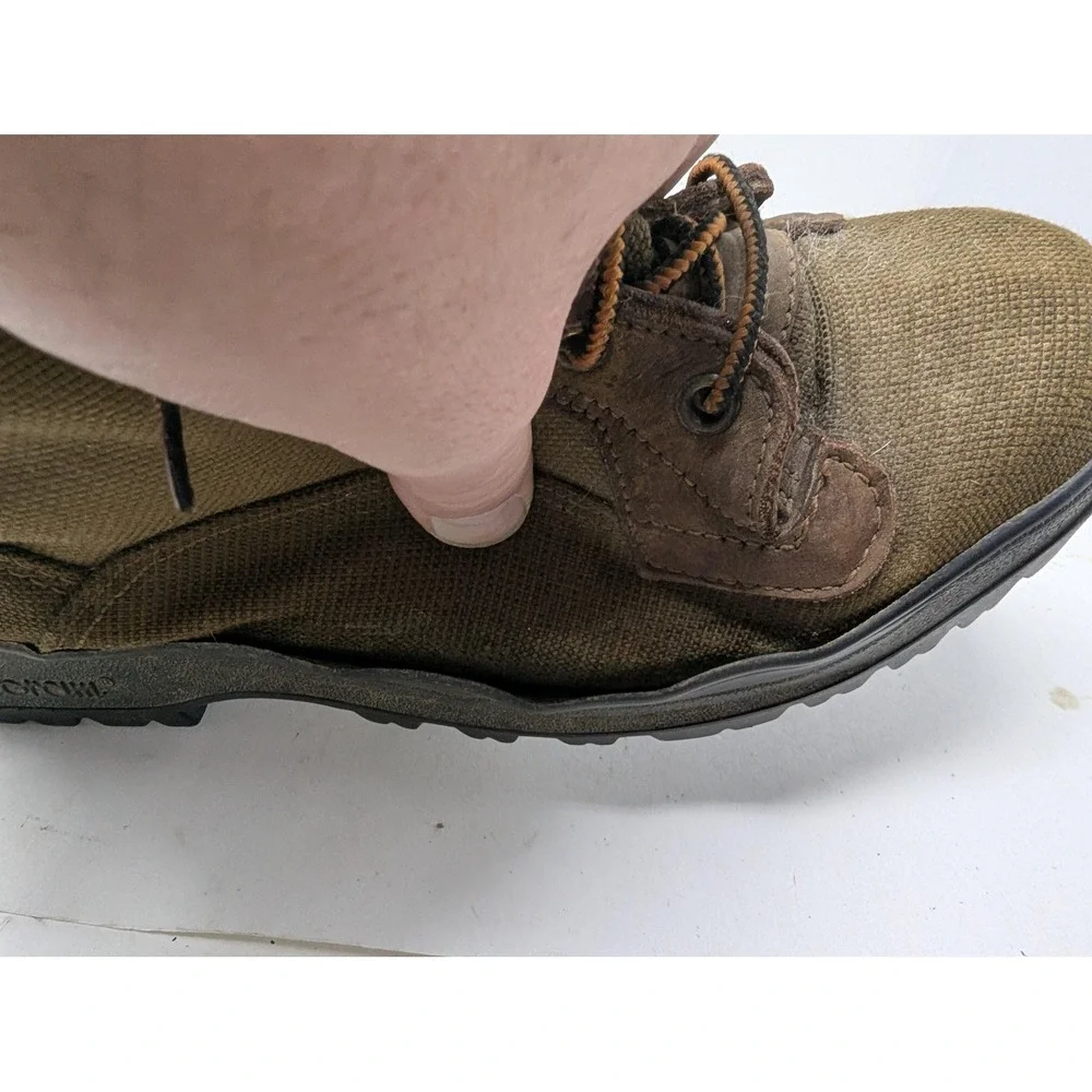 Vintage Danner Boots Mens Size 9 Green Nylon Combat Hiking Vibram Made USA 90s